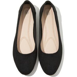 Women's Black Round Toe Flat Dressy Ballet Flats Comfortable Dress Shoes